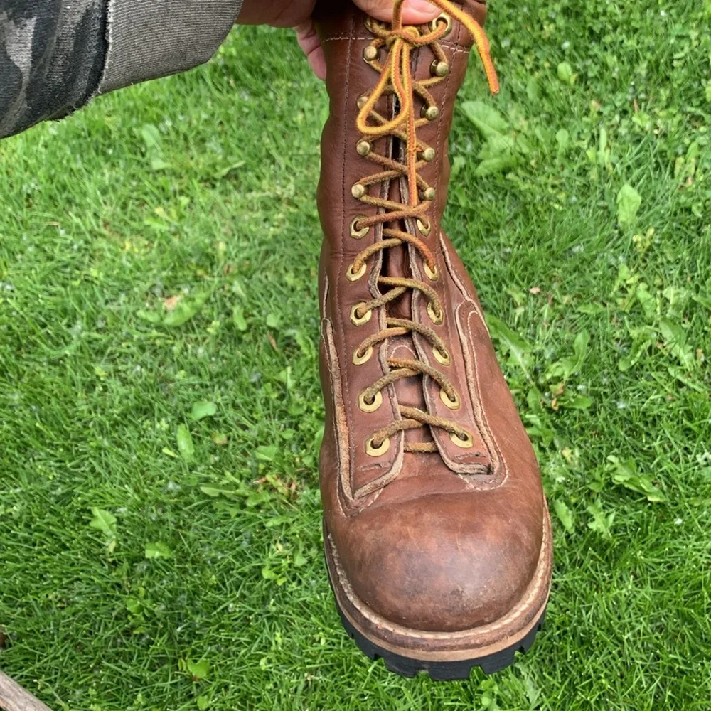 Men's Brown Leather Lace-Up Work Boots